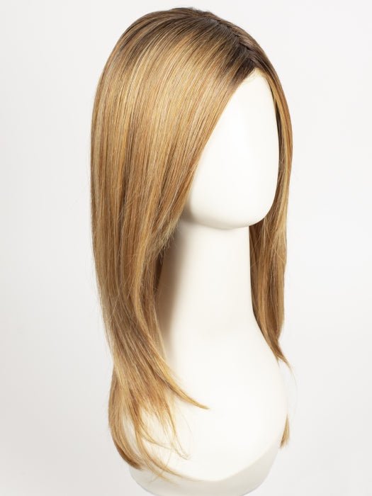 SUGAR COOKIE WITH HAZELNUT | Caramel Honey Blonde with Medium Golden Butterscotch Blonde Highlights, Medium Brown Roots