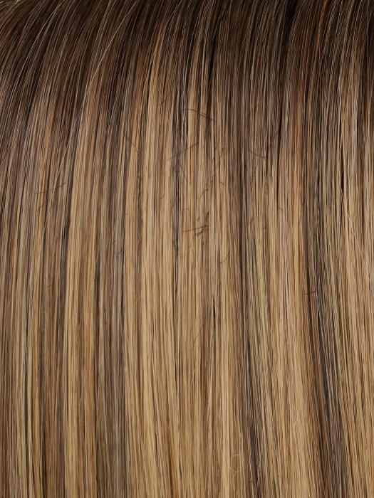 24BT18S8 SHADED MOCHA | Medium Natural Ash Blonde & Light Natural Gold Blonde Blend, Shaded with Medium Brown