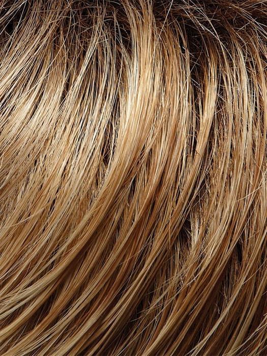 27T613S8 SHADED SUN | Medium Natural Red-Gold Blonde & Pale Natural Gold Blonde Blend and Tipped, Shaded with Medium Brown