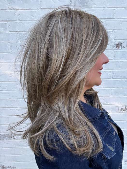 Marcie Mertz @wig.obsessed Wears DRESS REHEARSAL in RL12/22SS SHADED CAPPUCCINO | Light Golden Brown Evenly Blended with Cool Platinum Blonde Highlights with Dark Roots