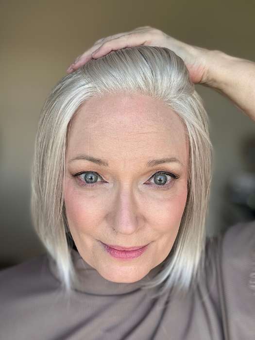 Mel B. @mels.be.ageless wearing ELITE SMALL by ELLEN WILLE in color SILVER MIX | Pure Silver White and Pearl Platinum Blonde Blend