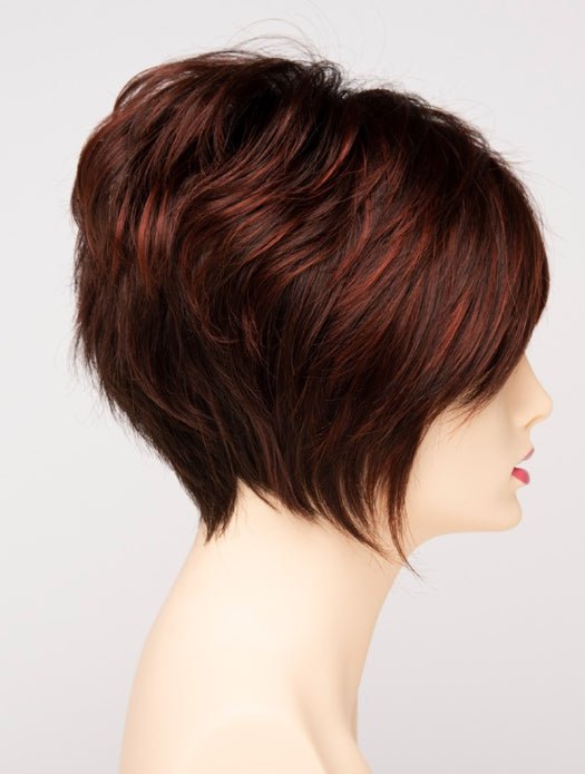 CHOCOLATE-CHERRY | Dark Brown roots with overall Medium Brown base with Deep Red highlights