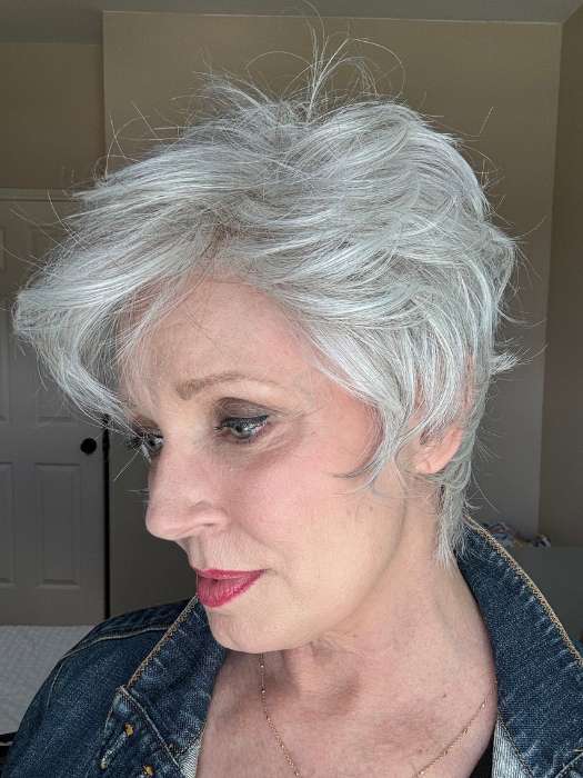 Mel B. @mels.be.ageless wearing COVER by ELLEN WILLE in SILVER MIX 60.56 | Pearl White and Grey with Lightest Blonde Blend