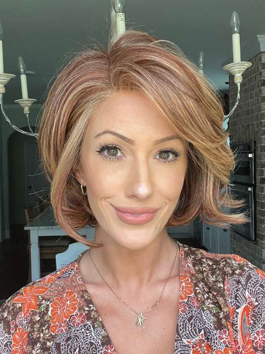 Jenna @jenna_fail wearing IN CHARGE by RAQUEL WELCH WIGS in color RL31/29 FIERY COPPER | Medium Light Auburn Evenly Blended with Ginger Blonde