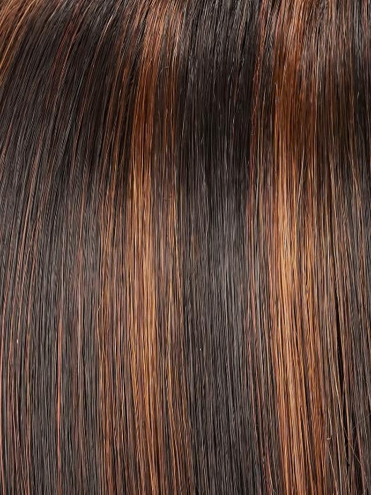 FS4/33/30A MIDNIGHT COCOA | Dark Brown, Medium Red, Medium Natural Red Blonde/Brown Blend with Medium Natural Red Blonde/Brown Blend Bold Highlights