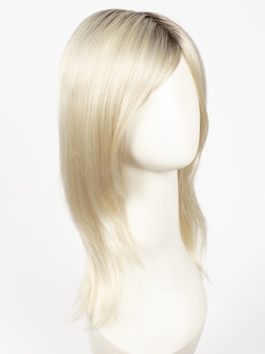 SEASHELL-BLONDE-R | Cool White Blonde and Creamy White Tones with Soft Brown Roots