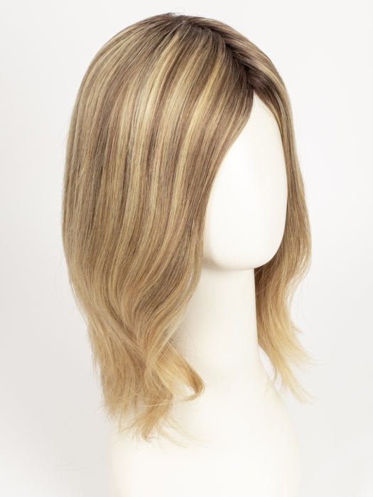 24BT18S8 SHADED MOCHA | Medium Natural Ash Blonde & Light Natural Gold Blonde Blend, Shaded with Medium Brown