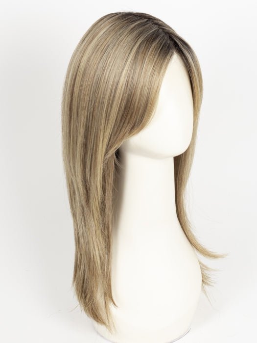 RH12/26RT4 | Light Brown with Chunky Golden Blonde Highlights and Dark Brown Roots