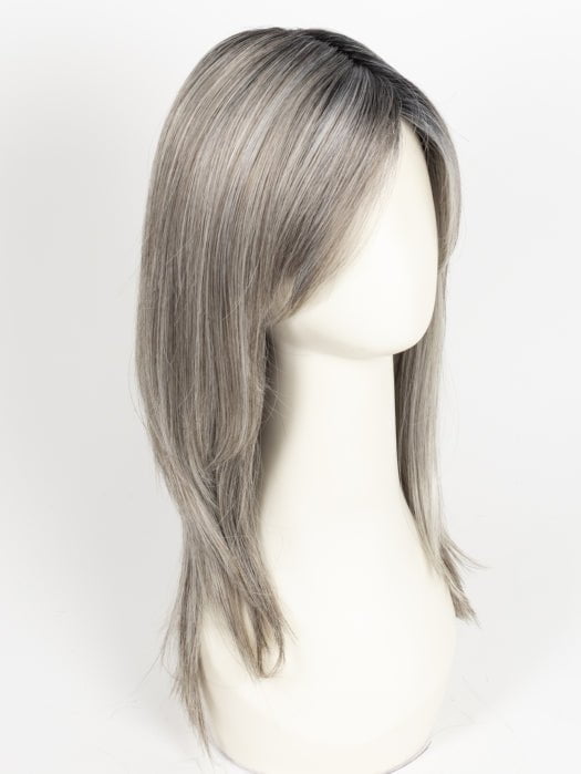 CHROMERT1B | Gray and White with 25% Medium Brown Blend and Off-Black Roots