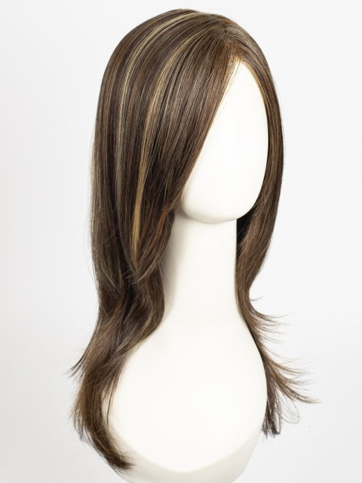 DARK BROWN HL | A Blend of Dark Brown, Strawberry Light Auburn and Soft Chunky Medium and Dark Blonde Highlights.