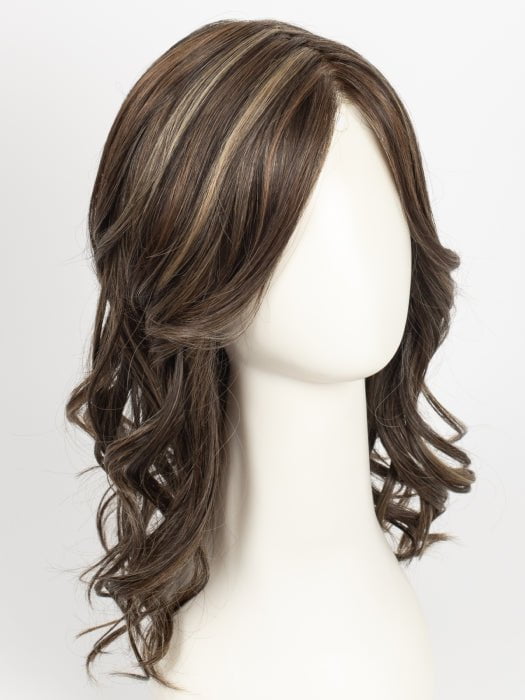 DARK BROWN HL | A Blend of Dark Brown, Strawberry Light Auburn and Soft Chunky Medium and Dark Blonde Highlights.