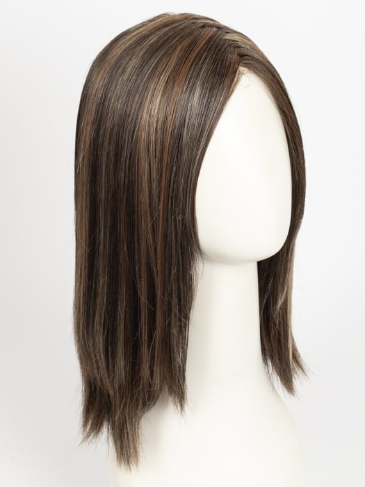 DARK BROWN HL | A Blend of Dark Brown, Strawberry Light Auburn and Soft Chunky Medium and Dark Blonde Highlights.