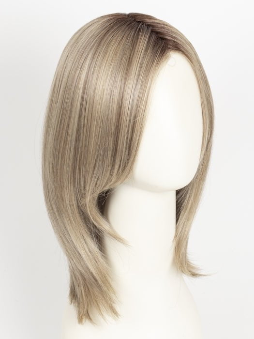 SHAKEN OATMILK BLONDE R | A Medium and Light Brown Base with Cool and Neutral Blonde, and Light Blonde Highlights with a Medium Brown Root