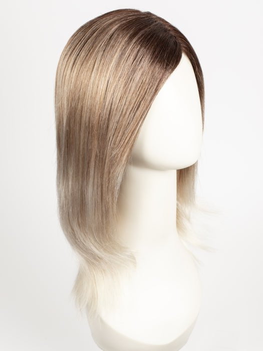 MELTED-MARSHMALLOW | Subtly warm dark sandy blonde blend with medium brown roots and light ash blonde tips and highlights