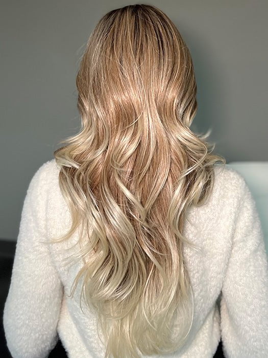 MELTED-MARSHMALLOW | Subtly Warm Dark Sandy Blonde Blend with Medium Brown Roots and Light Ash Blonde Tips and Highlights