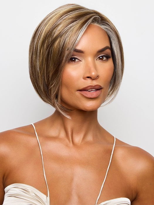 BEAU by Noriko in SPARKLING MOCA R | Neutral Dark-Brown Base featuring Silvery White and Golden Blond Highlights