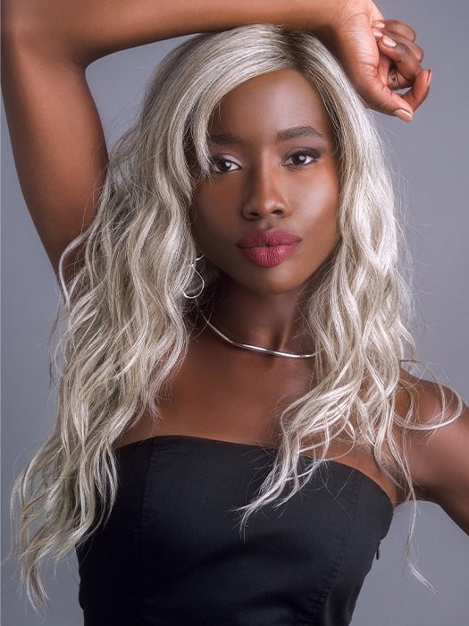 Grey synthetic 2024 lace front wig