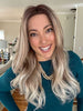 Jen Brown @being_mrs_brown wearing LENNOX by RENE OF PARIS in color MELTED-MARSHMALLOW | Subtly warm dark sandy blonde blend with medium brown roots and light ash blonde tips and highlights
