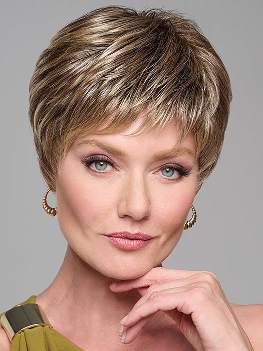 WINNER PREMIUM by Raquel Welch in SS12/22 SHADED CAPPUCCINO | Light Golden Brown Evenly Blended with Cool Platinum Blonde Highlights and Dark Roots FB MAIN IMAGE