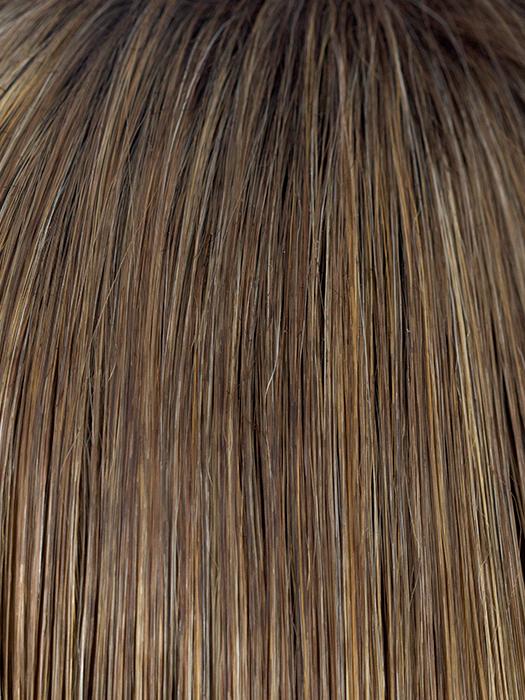 MOCHACCINO R | Rooted Medium Brown with Light Brown Base and Strawberry Blonde Highlights