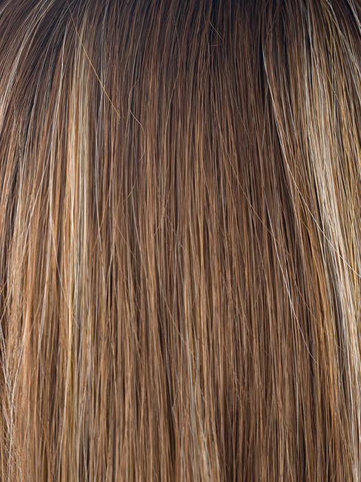 MAPLE SUGAR R | Light-Medium Brown Base with Warm Medium Blonde Highlights and Dark Brown Roots