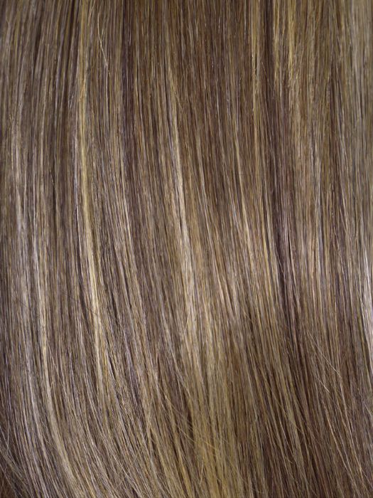 HAZELNUT SYRUP | A mixture of Medium Brown, hint of Dark Auburn, Gold Blonde, and Highlighted with Light Blonde