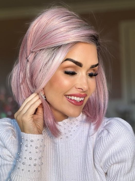 Crystal @ crystallhoneycutt wearing Dare to Be in color Pink | A dusty pink coloration reflects the latest trend in fantasy hair | styled with bobby pins