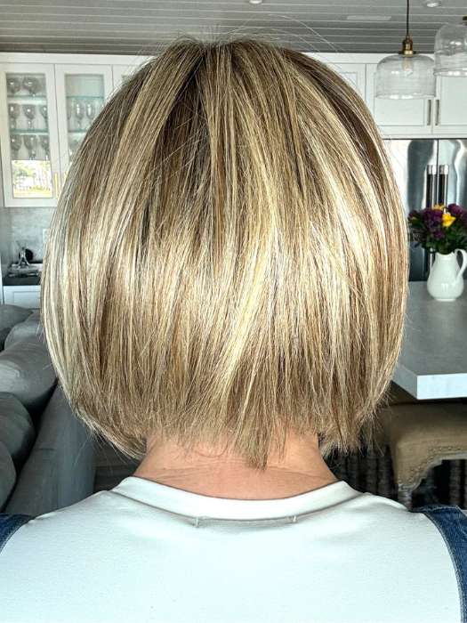 Susan @wigs_with_wisdom wearing STRAIGHT UP WITH A TWIST ELITE by RAQUEL WELCH WIGS in color RL1621SS SHADED SAND | Light Blonde shaded with Medium Brown
