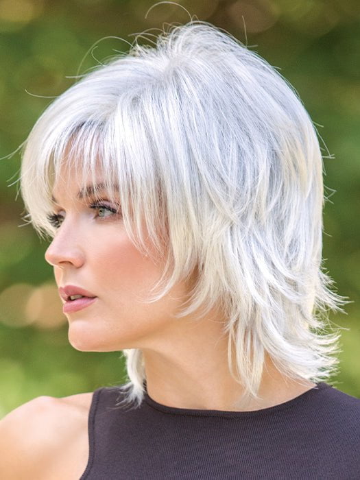 STORM by Noriko in CHAMPAGNE-SILVER | Platinum Blonde and Light Grey Blended with Soft, Light Blonde at the face line PPC MAIN IMAGE