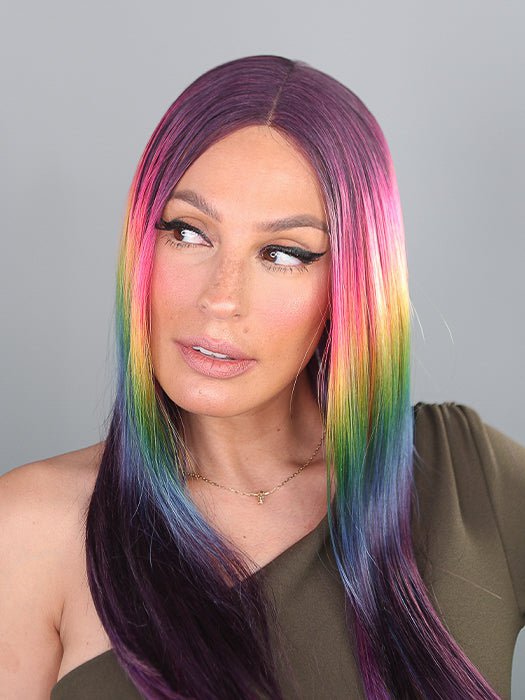 Colorful synthetic hotsell lace front wigs