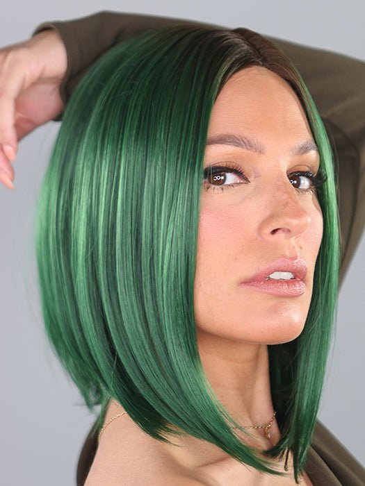 GREEN IRL by Hairdo in GREEN | Emerald Green with Dark Roots | Exclusive photo from Wigs.com LIVE Shopping PPC MAIN IMAGE FB MAIN IMAGE