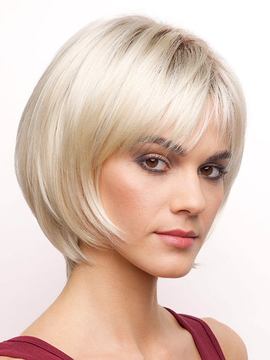 SEASHELL-BLONDE-R | Cool White Blonde and Creamy White Tones with Soft Brown Roots