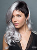 Long, loose  waves accentuated by a short, chic cut on left side. | Color: Illumina-R Violet Silver with Dark Roots. PPC MAIN IMAGE FB MAIN IMAGE